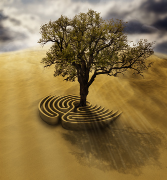 Labyrinth mit Lebensbaum